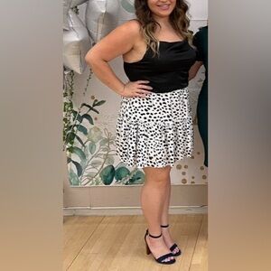 Women's Summer Cute High Waist Ruffle Skirt Polka Dot Mini Skirt